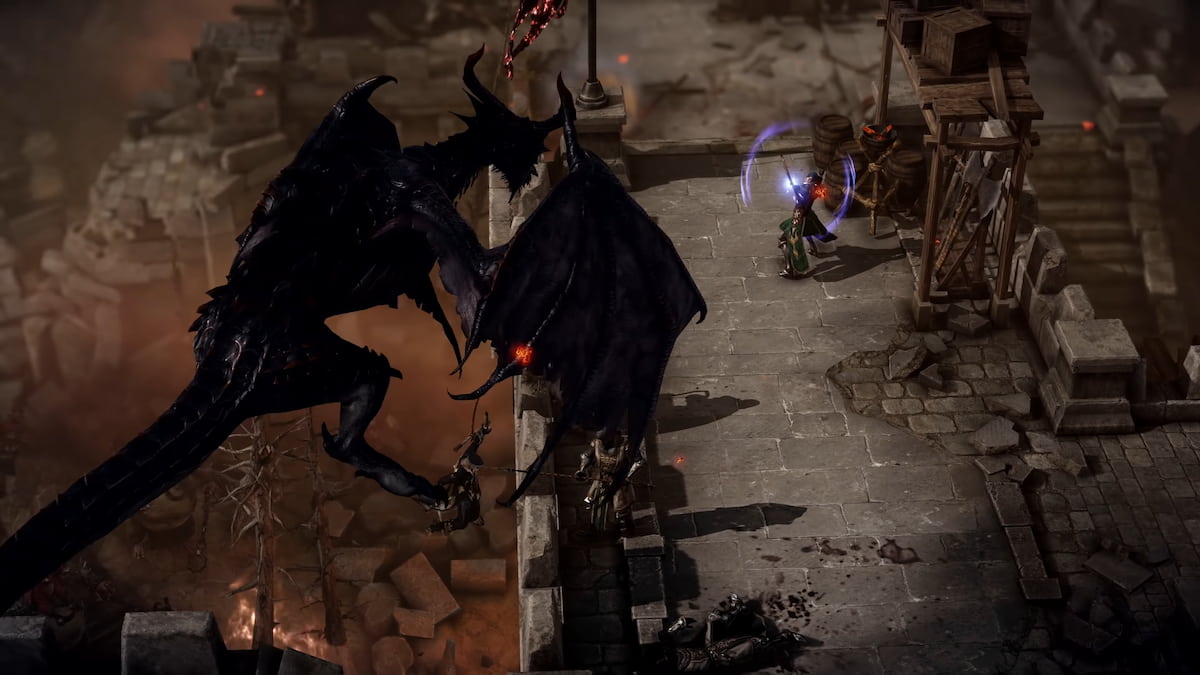 Lost Ark: Players battling with a Black Dragon in the Air